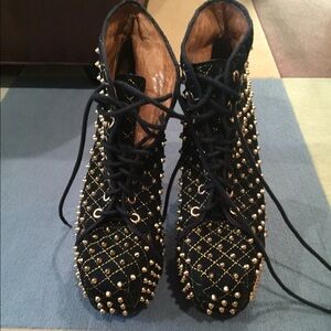Black velvet and studded Jeffrey Campbell LITAS